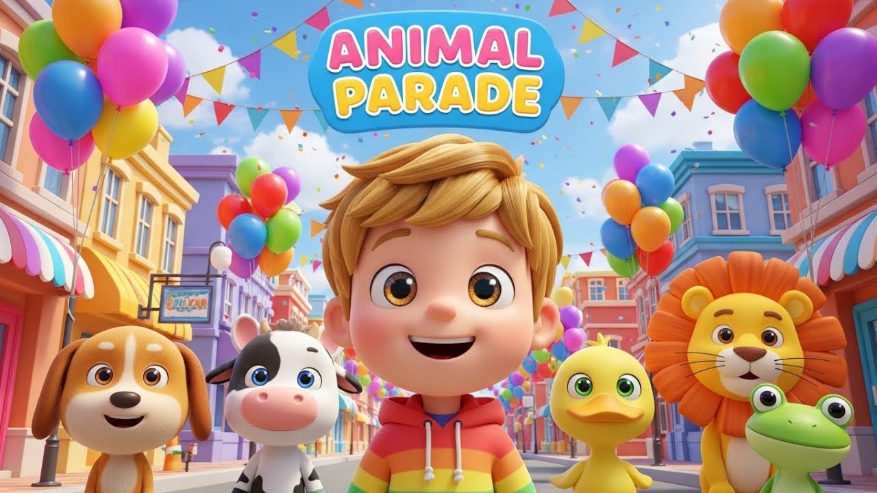 Animal Parade 🐷🐱🎵 | Drum Beat & Singing Friends | Children's Fun Show