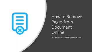 How to remove pages from PDF document online?