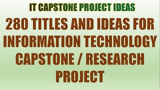 280 Capstone Project Titles and Ideas for Information Technology |  IT Research Project Idea/Titles screenshot 5