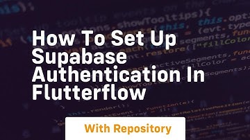 How to set up supabase authentication in flutterflow