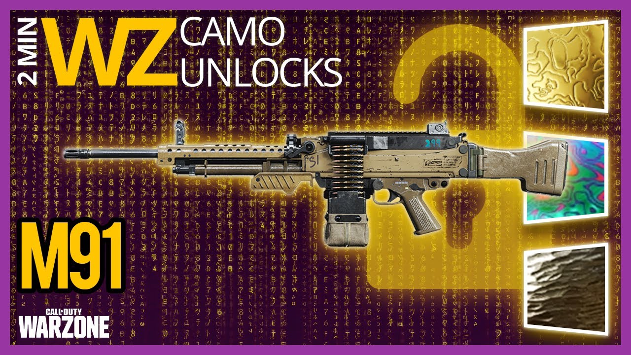 How to get the M91: Gold, Platinum, Damascus and Obsidian: 2 Min Warzone Camo Unlocks