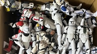 Box of clone trooper figure lot review commander blitz 501 st clone troooper unreleased clone etc…