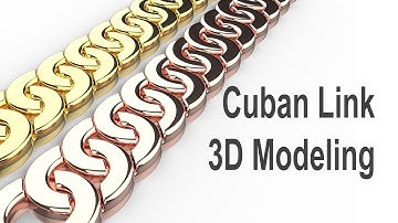 Jewelry CAD Design- Cuban Link 3D Model Tutorial in Rhino 3D #150