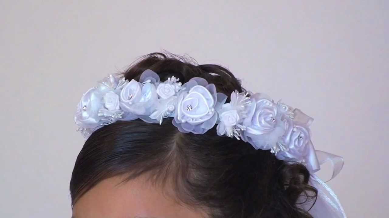 Headwreath with Veil Style FG_916- White only