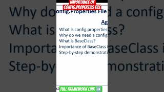 Config.properties file in selenium framework development
