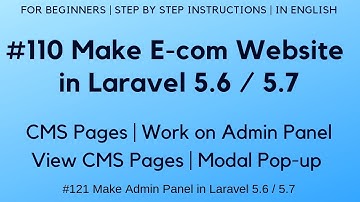 #110 Make E-com Website in Laravel 5.6 / 5.7 | View CMS Pages in Datatable | Modal Pop-up