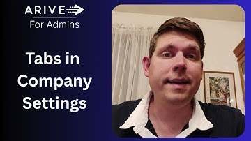 ARIVE For Admins | Tabs in Company Settings