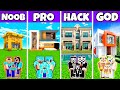 Minecraft Battle : Luxury DREAM House Build Challenge - Noob VS Pro VS Hacker VS God