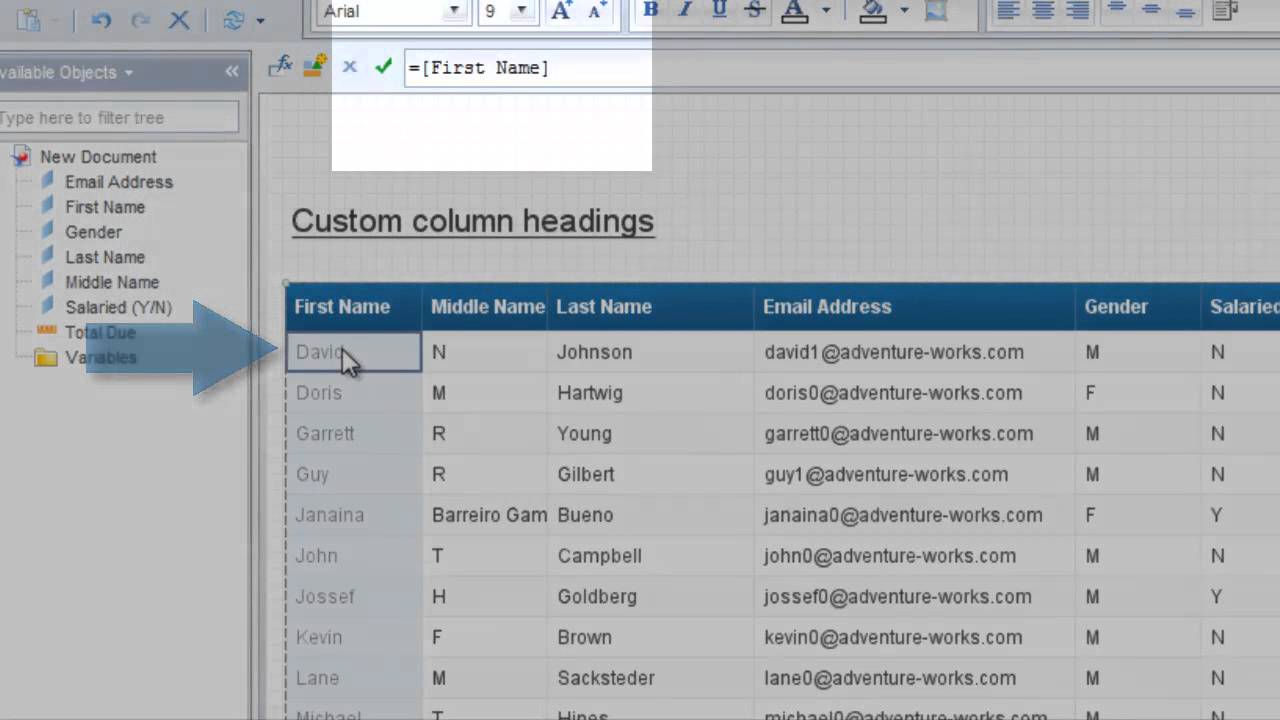 Custom Column Headings YouTube