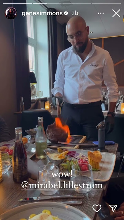 KISS Gene and Shannon at a restaurant in Norway 2023 #genesimmons #shorts #kissfan777 #steak