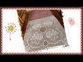 How to crochet tablecloth by joining big panels with roses part 1 of 5