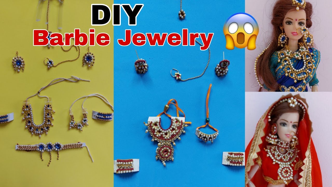 60 DIY Mini Jewelry making for Barbie doll Miniature of JewelryEasy Barbie  Jewelry Crafts tutorial  YouTube