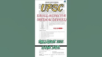 UPSC|DRUGS INSPECTOR|MEDICAL DEVICES|SYLLABUS 2025|#upsc#upscexam#upscdruginspector#cdsco#pharmacist