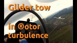 Glider tow in rotor turbulence / Hol szybowca w rotorze na falę