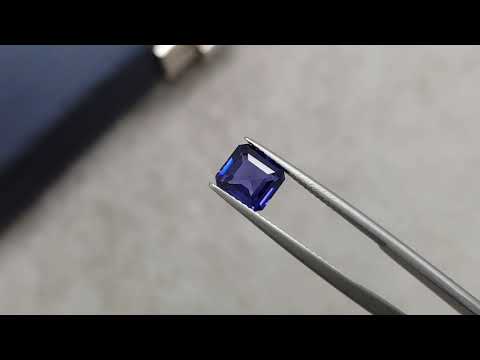 Blue unheated asscher cut sapphire 2.09 carats, Sri Lanka Video  № 1