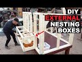 Diy external nesting boxes for chickens  how to attach to a chicken coop