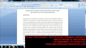 HYBRID FORCE POSITION CONTROL FOR MANIPULATORS UNDER TRANSITIONS FREE TO CONSTRAINED MOTION