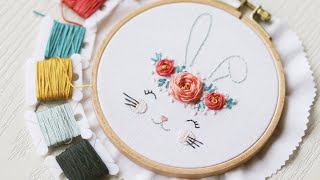 Easter rabbit. Hand Embroidery tutorial step by step.