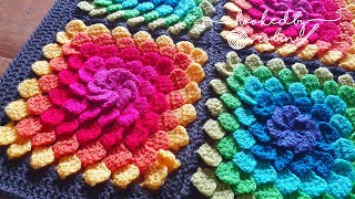 Crochet 3D Petal Granny Square Tutorial 🌸