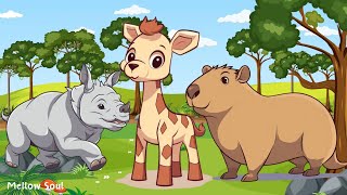 Cutest animal sounds and behaviors compilation: rhino, giraffe, capybara, bear, lion, cat