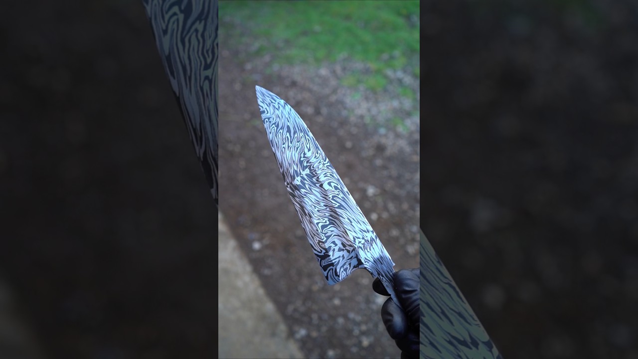 Fire pattern Damascus steel blade making #blacksmith #forging #craftsmanship