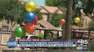 Toddler found wandering apartment complex in Glendale reunited with family