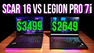 Asus Scar 16 vs Legion Pro 7i! Benchmarks, Unboxing, Display Test, Timespy, Cinebench, and More!