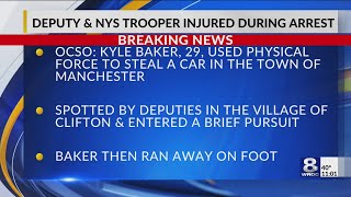 Deputy and Trooper injured while arresting Ontario Co. man on robbery charges