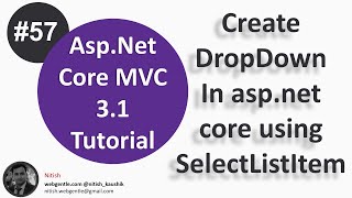 (#57) Create dropdown in asp.net core using SelectListItem | Asp.Net Core tutorial