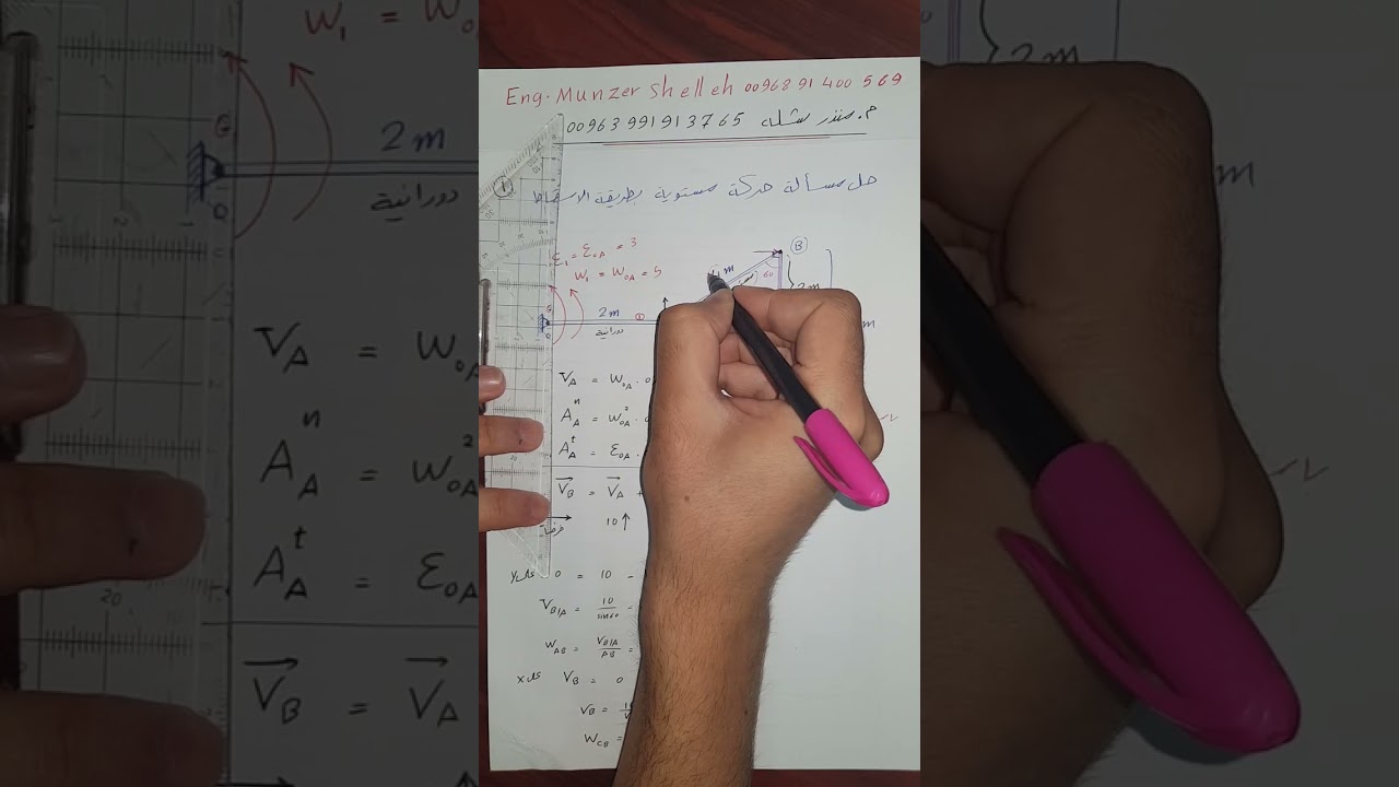 حل مسالة مستوية بطريقة الإسقاط والمراكز اللحظية