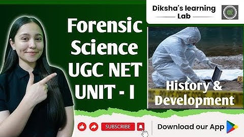Forensic Science UGC NET | History & Development || unit-I ||