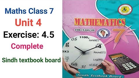 #Maths| Class : 7 | Unit No : 4 Eecise : 4.5 Complete STBB|