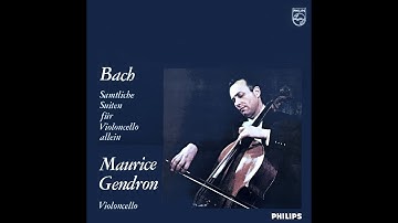 GENDRON -  BACH  SUITE FOR CELLO SOLO NO 1, 2