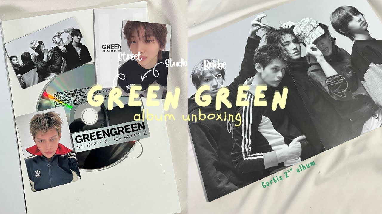 CORTIS ゴンホ GREENGREEN youtube トレカ B Unboxing Diary 🫧 | CORTIS's green green albums (all versions