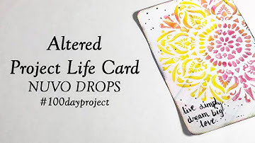 #100dayproject / 100 Day Project 2019 / Altered Project Life PL card / nuvo crystal drops stencil