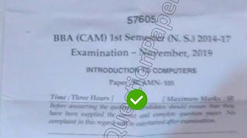 2019 Mdu BBA CAM 1st Sem Introduction to Computer Question Paper