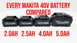 Makita 40v Max Complete Battery Line Up | 2.0Ah VS 2.5Ah VS 4.0Ah VS 5.0Ah Which is best?