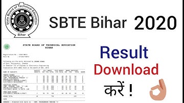 6 Semester Result 2020 Announced Today! SBTE BIHAR DIPLOMA RESULT 2020
