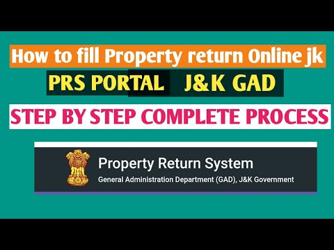 How to fill Annual property return online jk / Property return submit complete process/ PRS JK GAD