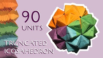 Origami Stop Motion | TRUNCATED ICOSAHEDRON | Modular Origami | Sonobe Unit Series  | 90 Units
