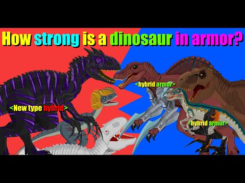 Dinosaurs in hybrid Armor / jurassic World : The beginning of the war