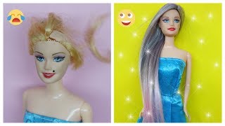 Barbie Doll Hair👸How To Make Barbie Hairstyles💇DIY Doll Hairstyles