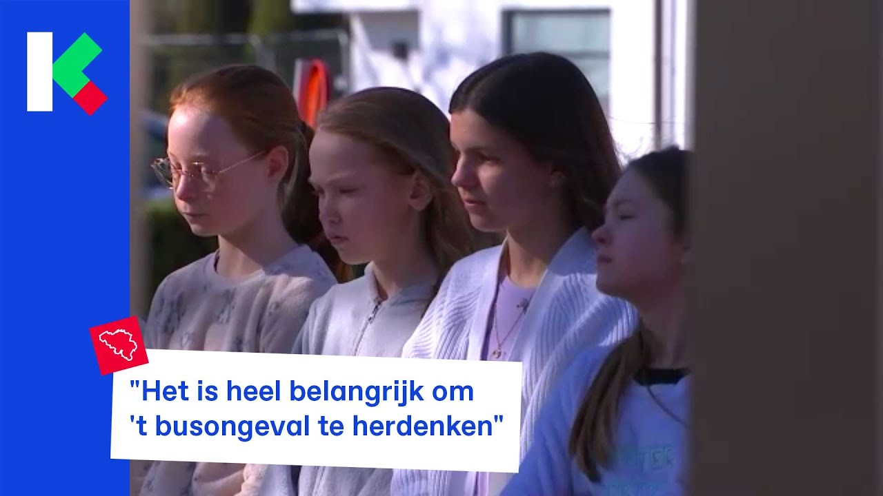 leerlingen van basisschool 't Stekske in Lommel herdenken 't busongeval in Sierre