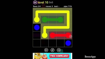 ‪Flow Free 5x5 level 16 (Regular Pack Easy)‬