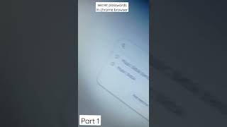 secret passwords in chrome browser ?