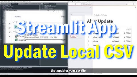 Update CSV Locally With Streamlit
