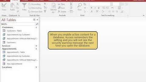 Access Chapter 1 Working with Security Warnings 2