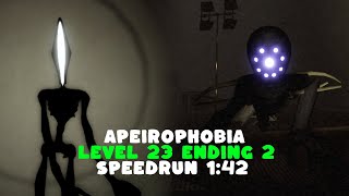 Roblox Apeirophobia Chapter 2 Level 23 [Ending 2] Speedrun 1:42 Solo