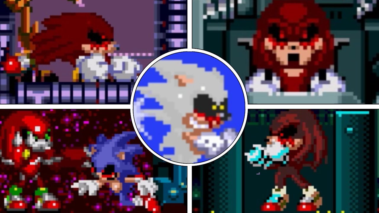 Sonic.EXE vs All Knuckles.EXE Bosses (No Damage) Bad Future - YouTube