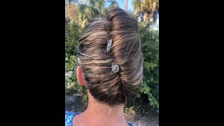 How to do a super-easy French Twist hairstyle with U-pins! #shorts